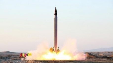 An Iranian precision-guided ballistic missile is launched as it is tested at an undisclosed location October 11, 2015. REUTERS/farsnews.com/Handout via Reuters